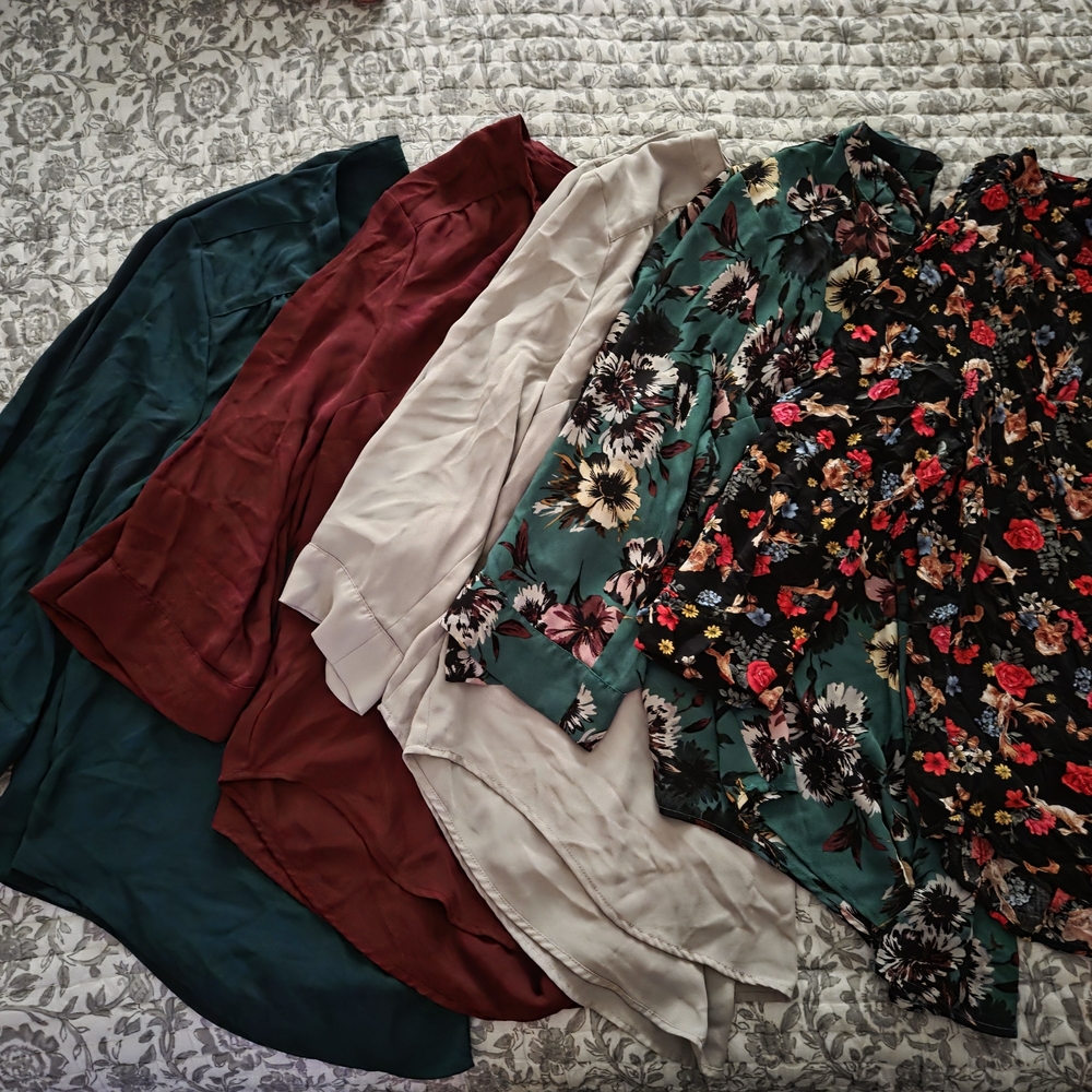 TORRID Women's Harper Blouses in Floral and Solid Colors, Set of 5